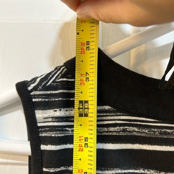 Lands' End Women's Cotton Jersey Dress Sleeveless With Pockets Black White Sz M - Picture 6 of 8